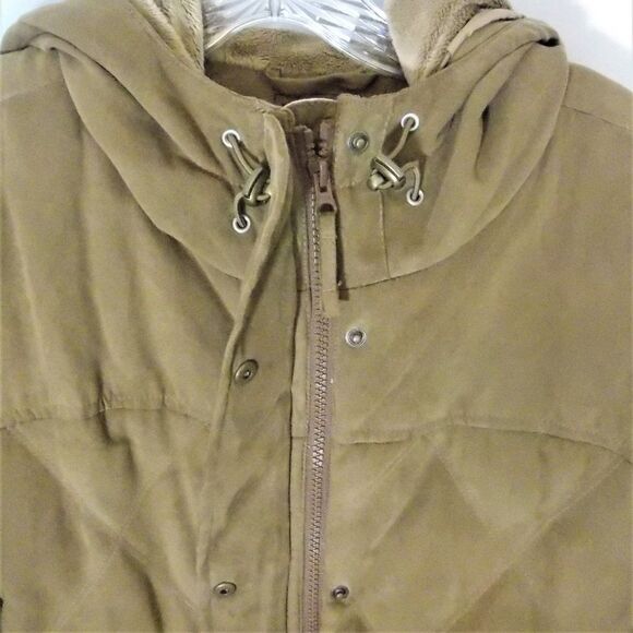 LL Bean Quilted Down Winter Coat Womens Misses Size XL Brown - Picture 3 of 6